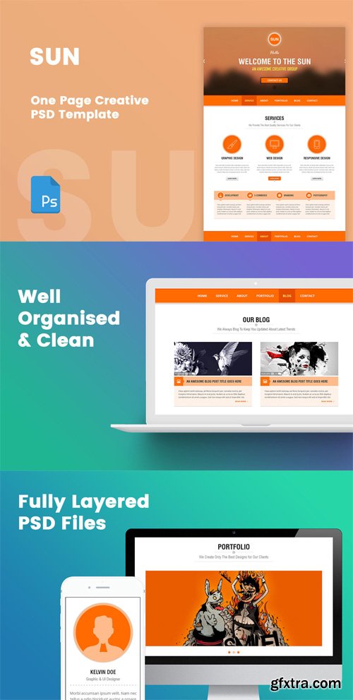 SUN - One Page Creative Portfolio PSD Template SUN - One Page Creative Portfolio PSD Template