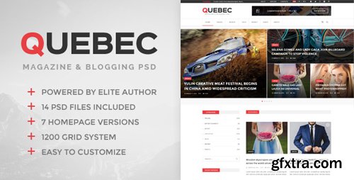 ThemeForest - Quebec - News, Magazine & Blogging PSD Template 16950303