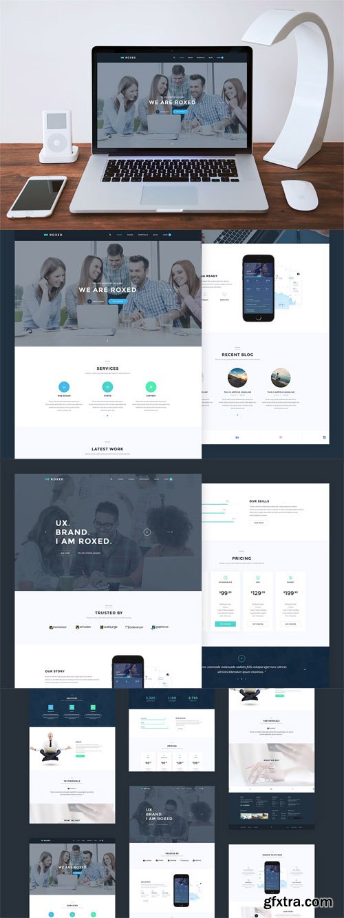 Roxed — Landing Page PSD Template Roxed — Landing Page PSD Template