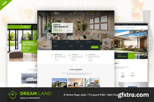 DREAM LAND - Single &amp; Multi Property PSD Template