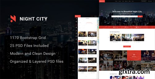 ThemeForest - Night City - Multipurpose Geolocation Directory & Events PSD Template 16020566