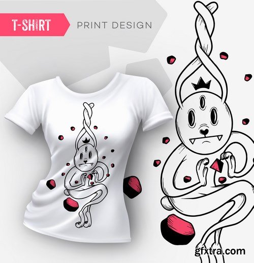Women\'s T-Shirts - Print Design, 8xEPS
