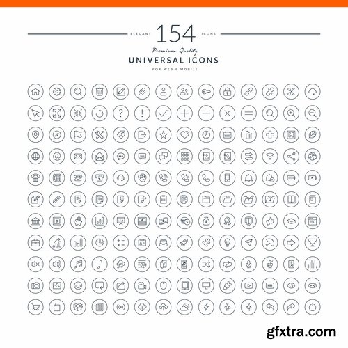 Collection of of mega icons collection of different subjects vector image 25 EPS