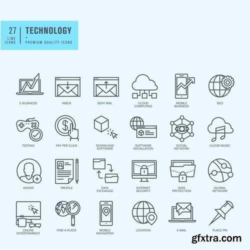 Collection of of mega icons collection of different subjects vector image 25 EPS