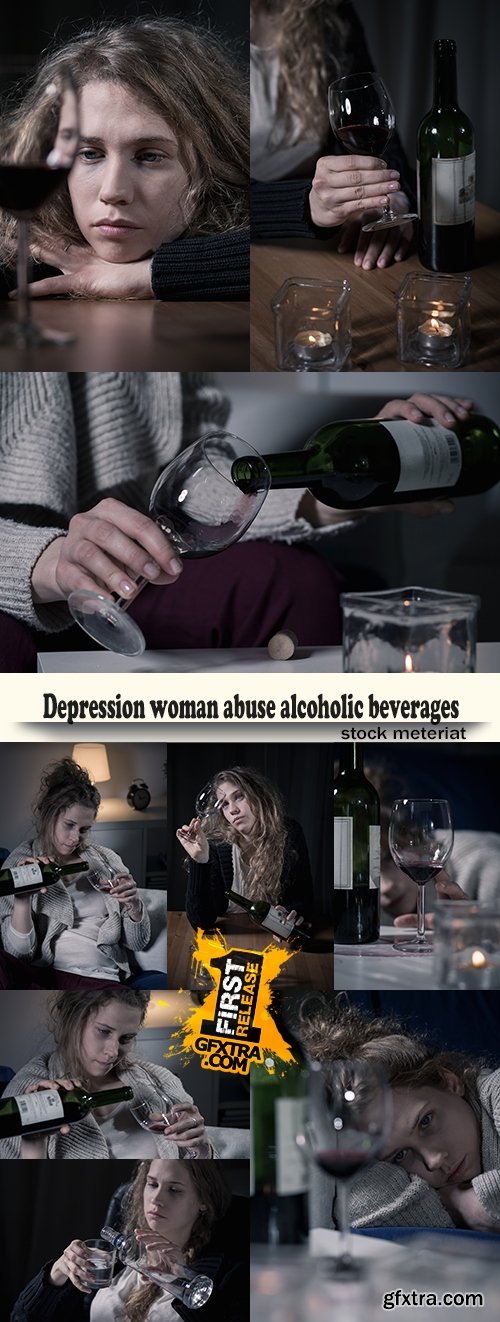 Depression woman abuse alcoholic beverages