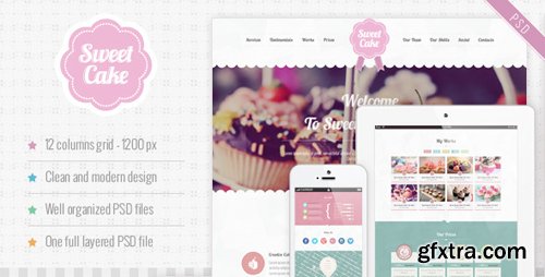 ThemeForest - Sweet Cake - One Page PSD Theme 4838342