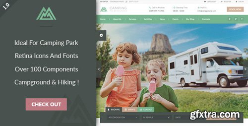 ThemeForest - Camping Village - Campground Caravan &amp; Tent Accommodation PSD 14681499