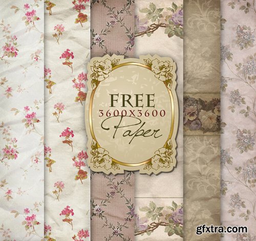 Flower Backgrounds in Vintage Style, part 23