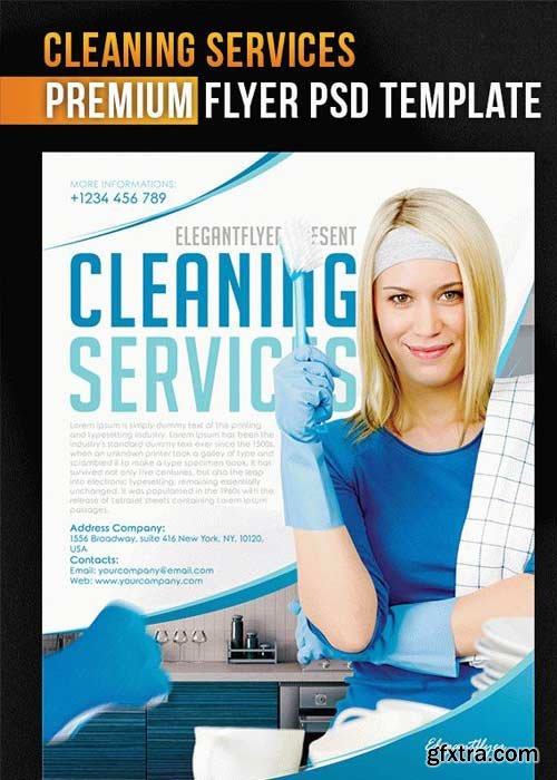 Cleaning Services V5 Flyer PSD Template + Facebook Cover