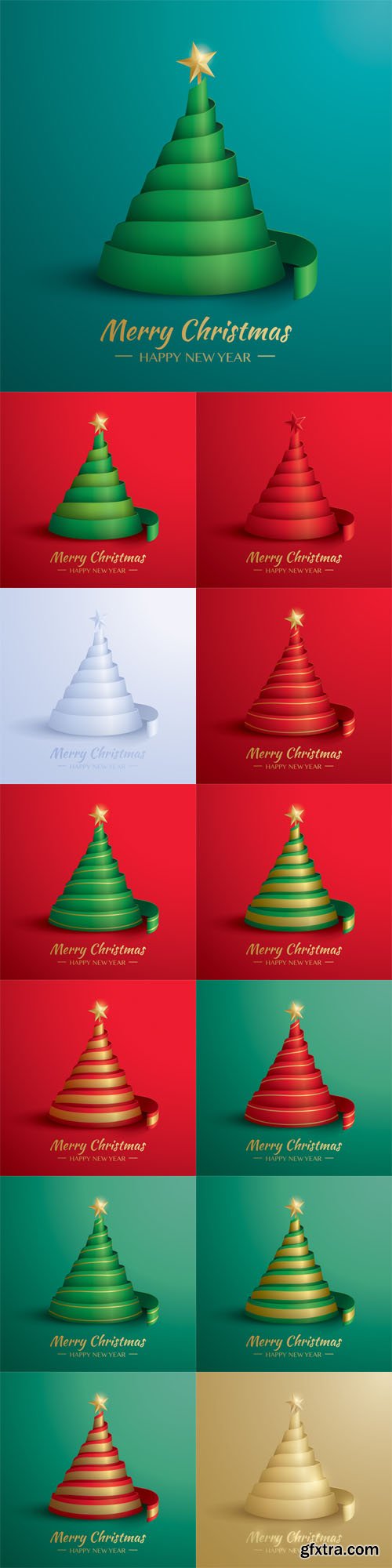Vector Set - Christmas tree. Merry Christmas!