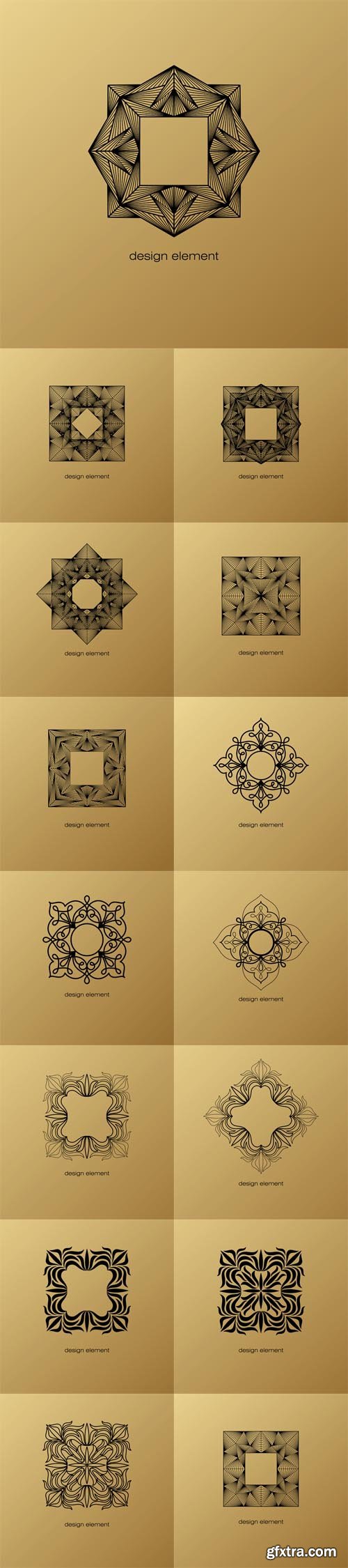 Vector Set - Art Deco Frames to Create a Logo Vector Set - Art Deco Frames to Create a Logo