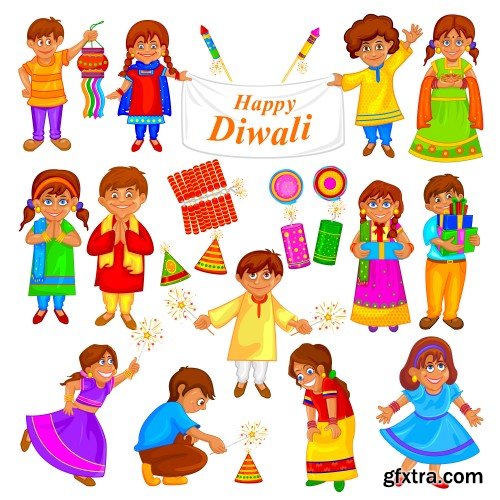 Easy to edit vector illustration of decorated diya for Happy Diwali holiday background