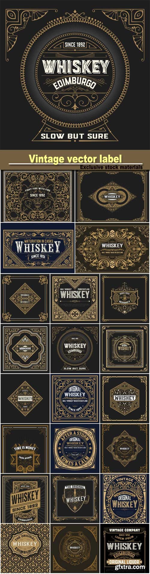 Vintage Wedding Label, Retro Whiskey Label 25xEPS