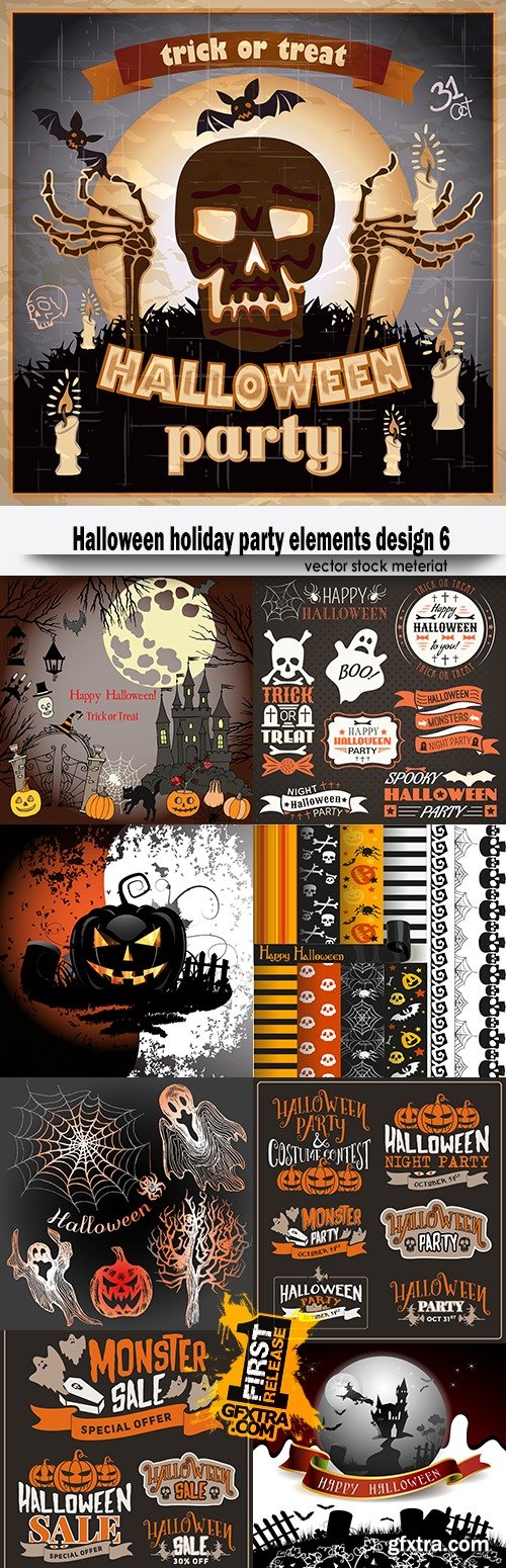 Halloween holiday party elements design 6