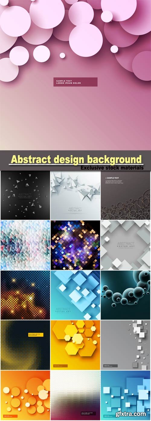 Abstract design background with geometric square shapes, 3d circles background