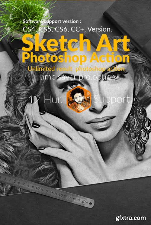 GraphicRiver - Sketch Art Photo Action - 18148502