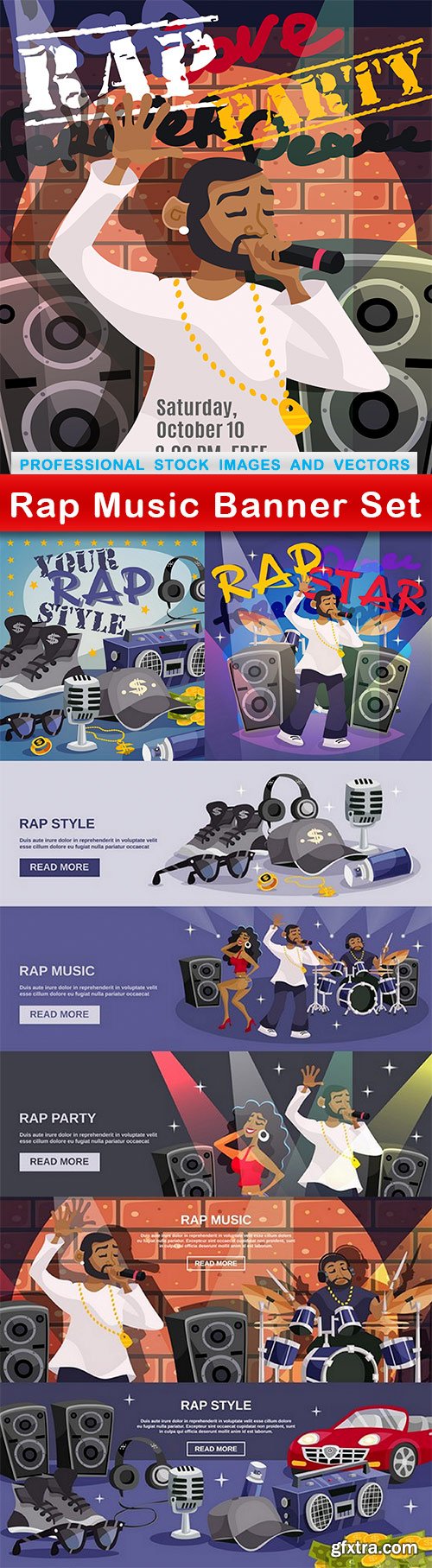 Rap Music Banner Set - 5 EPS