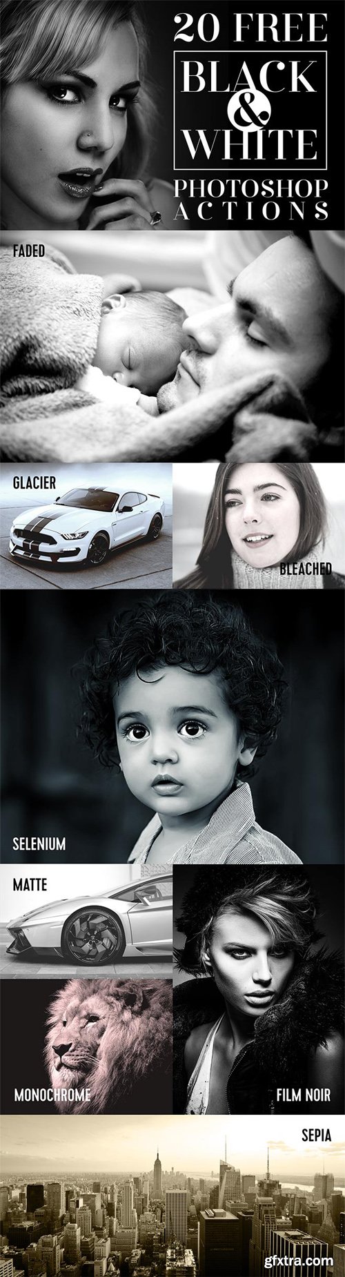 20 Black & White Photoshop Actions