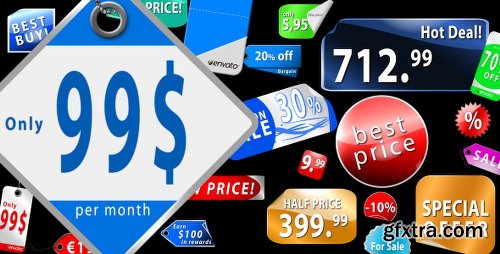 Videohive Collection of Sticker labels & Price tags (AE CS4) 130713