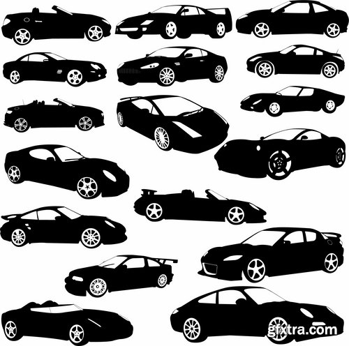 Collection car machine icon vector image 25 EPS