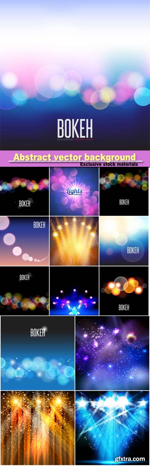 Blurred Lights on Background with Bokeh Effect 14xEPS