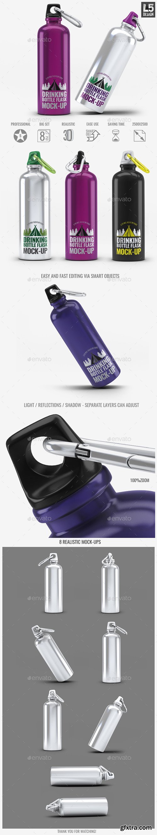 Graphicriver Drinking Bottle Flask Mock-Up1 7090033