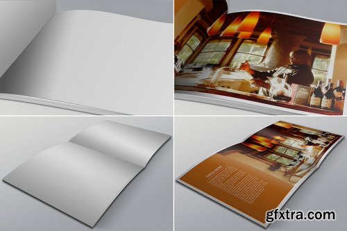 Realistic Square Brochure Mockups