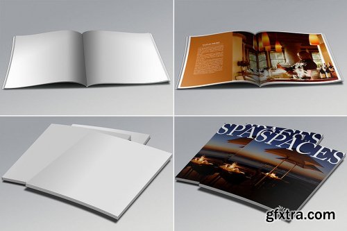 Realistic Square Brochure Mockups