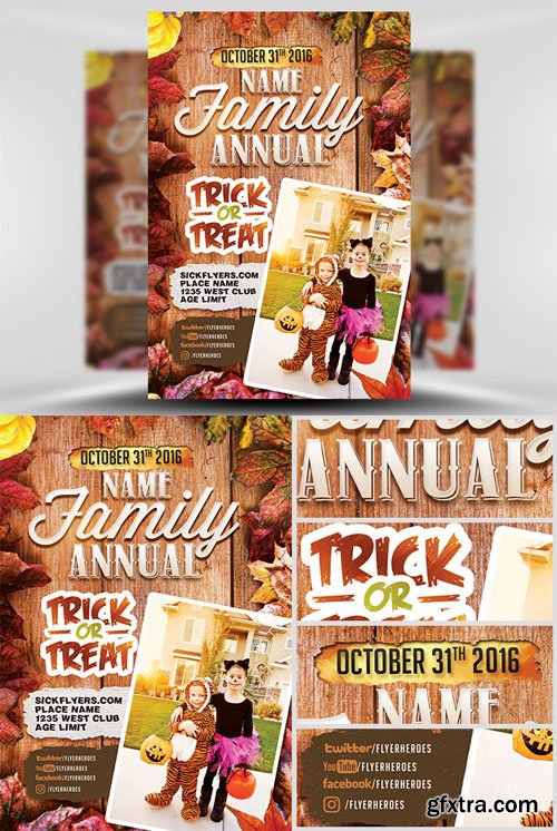 Annual Family Trick or Treat Flyer Template