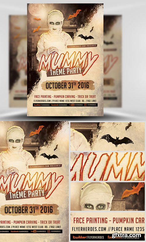 Mummy Themed Halloween Flyer Template Mummy Themed Halloween Flyer Template