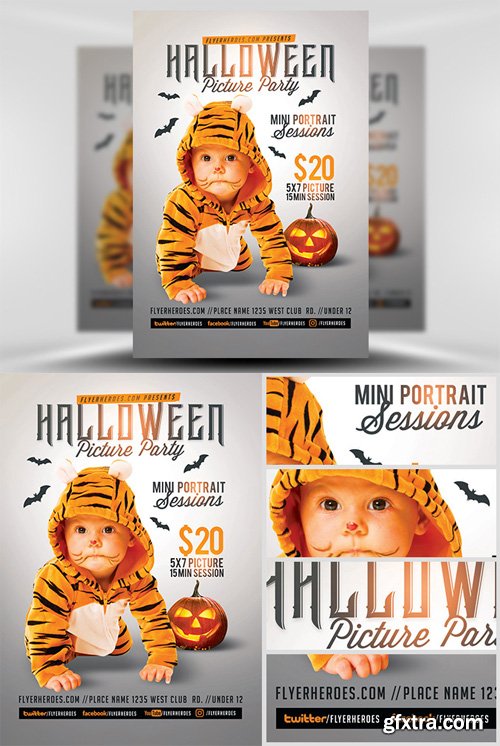 Kids Halloween Picture Party Flyer Template Kids Halloween Picture Party Flyer Template