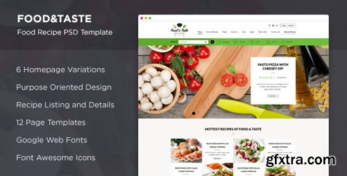 ThemeForest - Food &amp; Taste - Recipe PSD Template 13699265