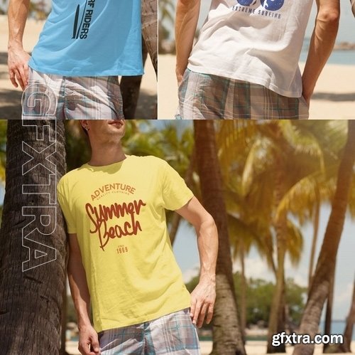 Crew Neck T-shirt Mock-up Male Version