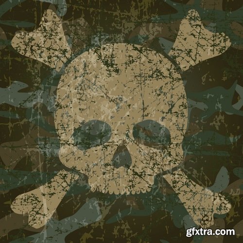 Collection of skull stamp on things shirt pattern pattern vector image 25 EPS