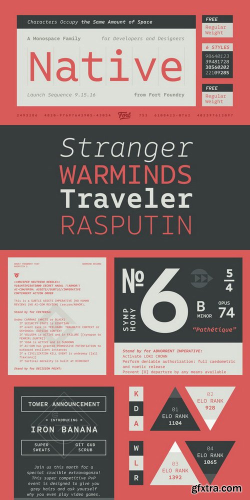 Native Font Family $49