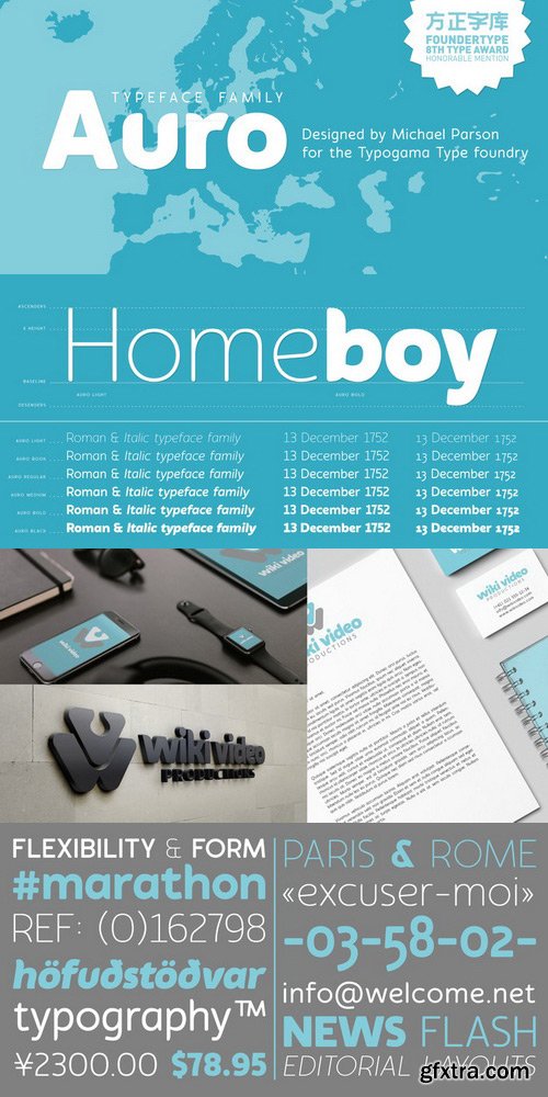 Auro Font Family $129