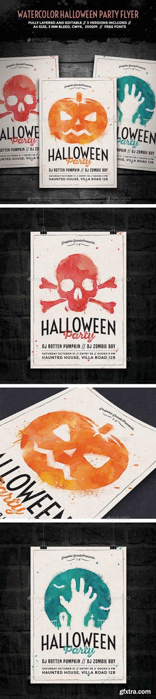 GR - Watercolor Halloween Party Flyer 13101611 GR - Watercolor Halloween Party Flyer 13101611