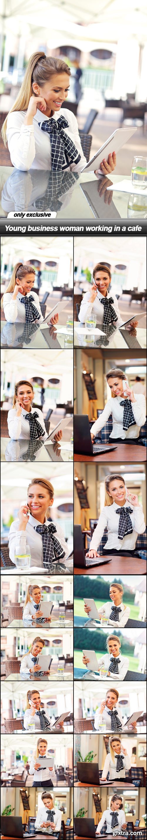 Young business woman working in a cafe - 16 UHQ JPEG