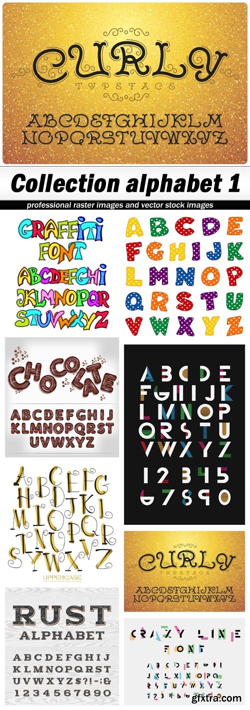 Collection alphabet 1 - 8 EPS