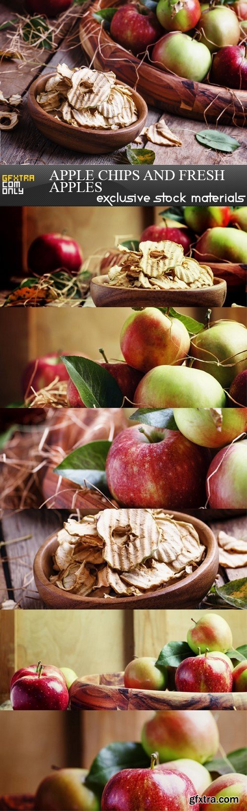 Apple Chips And Fresh Apples - 7 UHQ JPEG