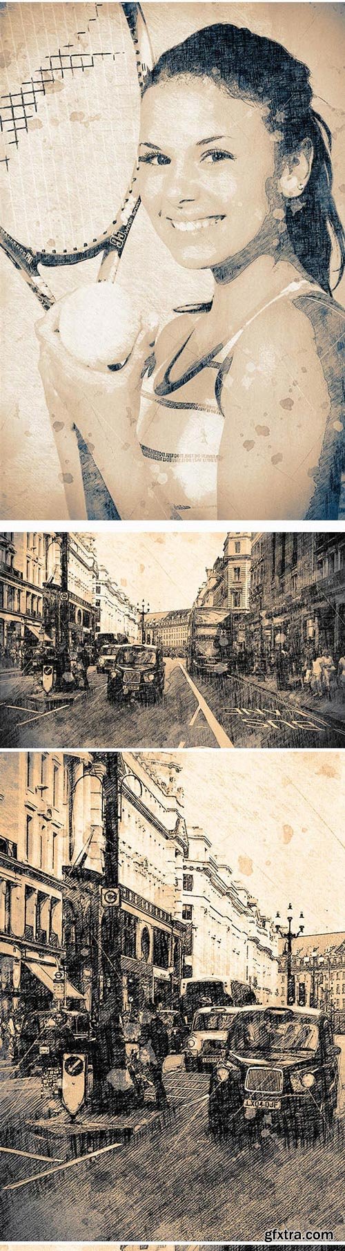 GraphicRiver - Vintage Sketch Photoshop Action - 18128171