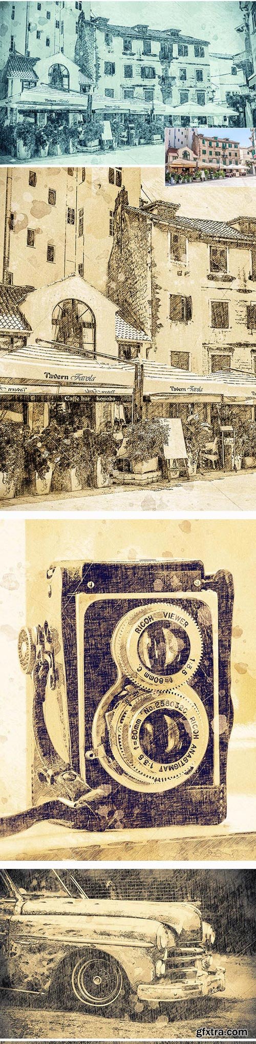 GraphicRiver - Vintage Sketch Photoshop Action - 18128171