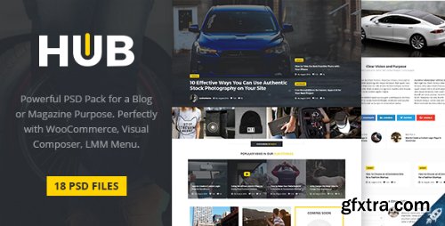 ThemeForest - HUB - Powerful Blog &amp; Magazine PSD Template 15164754