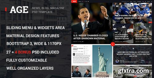 ThemeForest - AGE - Material Design Magazine Blog PSD Template 12856009 ThemeForest - AGE - Material Design Magazine Blog PSD Template 12856009