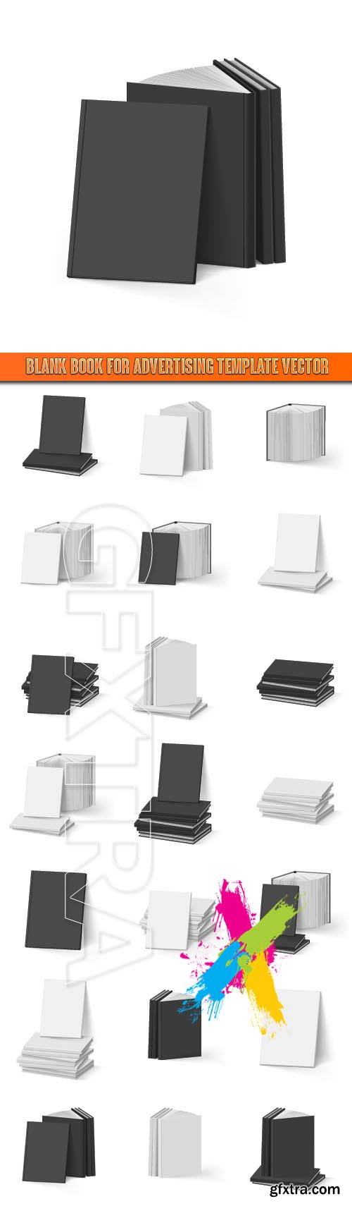 Blank book for advertising template vector