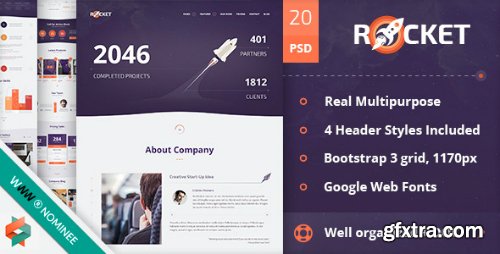 ThemeForest - Rocket - Creative Multipurpose PSD Template 9895951 ThemeForest - Rocket - Creative Multipurpose PSD Template 9895951