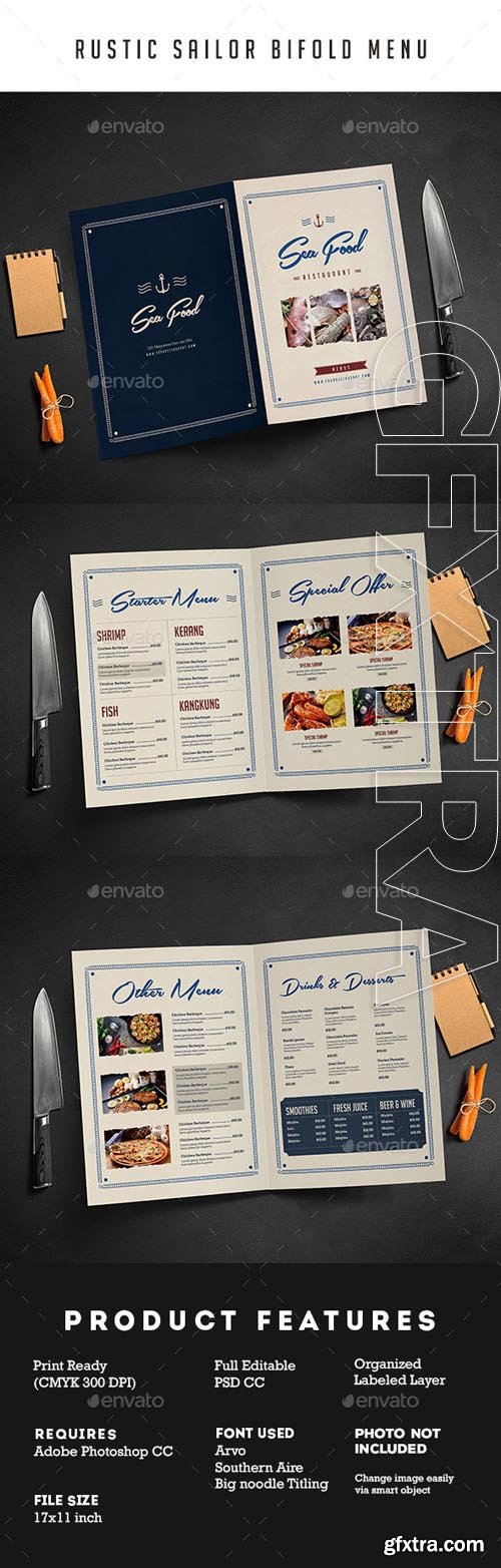 GR - Rustic Sailor Bifold Restaurant Menu 18104665 GR - Rustic Sailor Bifold Restaurant Menu 18104665