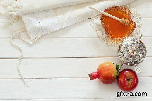 Honey with apples and pomegranates - 6 UHQ JPEG