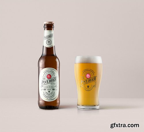 Amber PSD Beer Bottle Mockup Amber PSD Beer Bottle Mockup