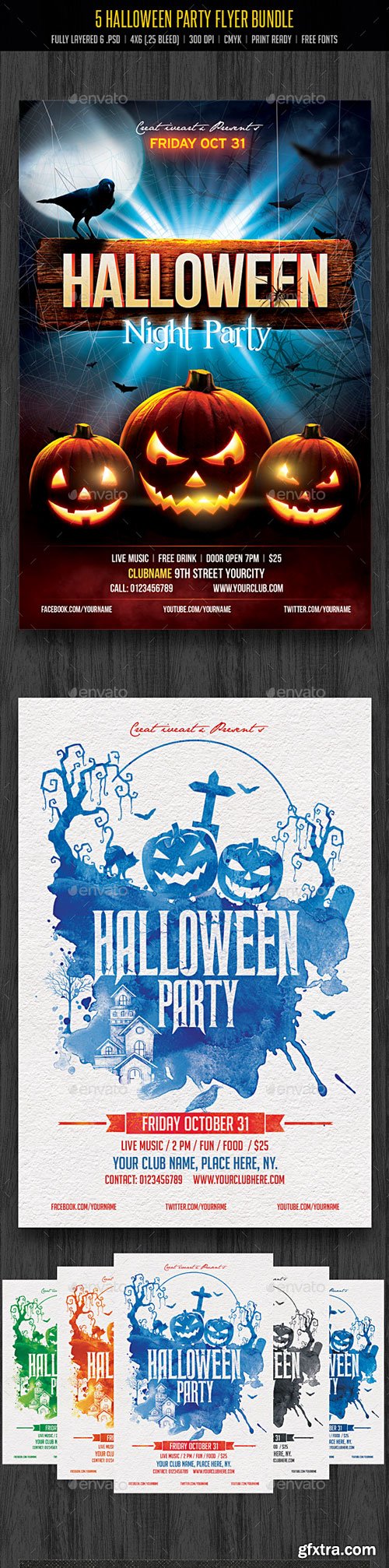 GraphicRiver - Halloween Party Flyer Bundle - 18098896